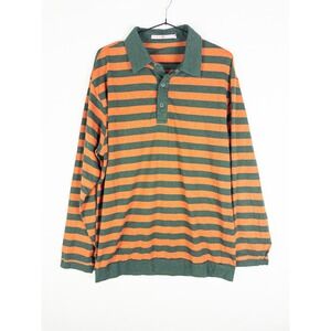 Kent & Curwen Rugby Polo Shirt Mens XL Striped Casual Cotton Long Sleeve